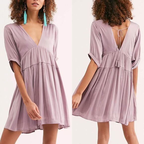 Free People Shiny Sun Up Mini Dress Purple Size XS - Picture 1 of 7